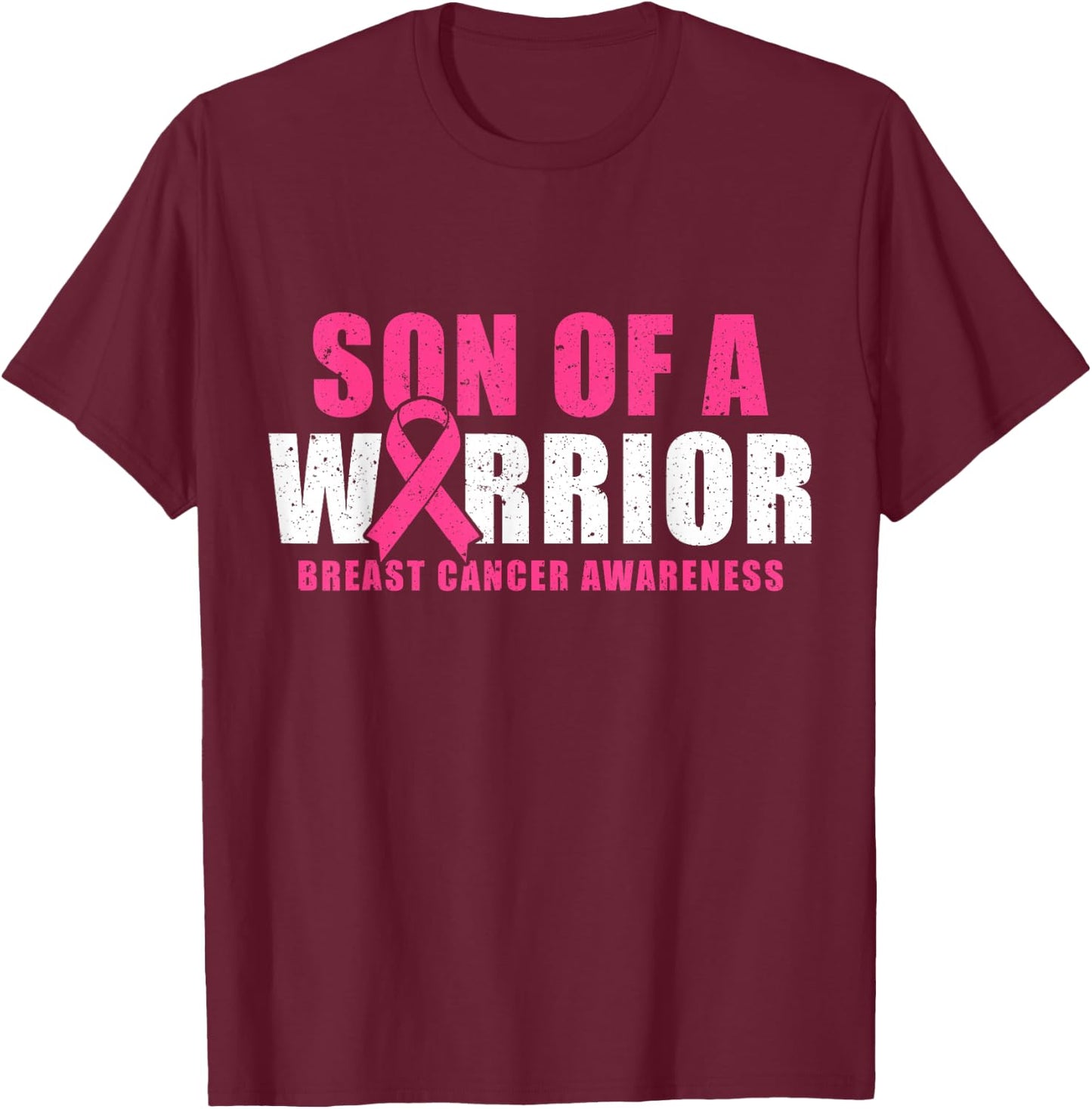 Son Of A Warrior Breast Cancer Awareness T-Shirt - T-Shirt | Maroon