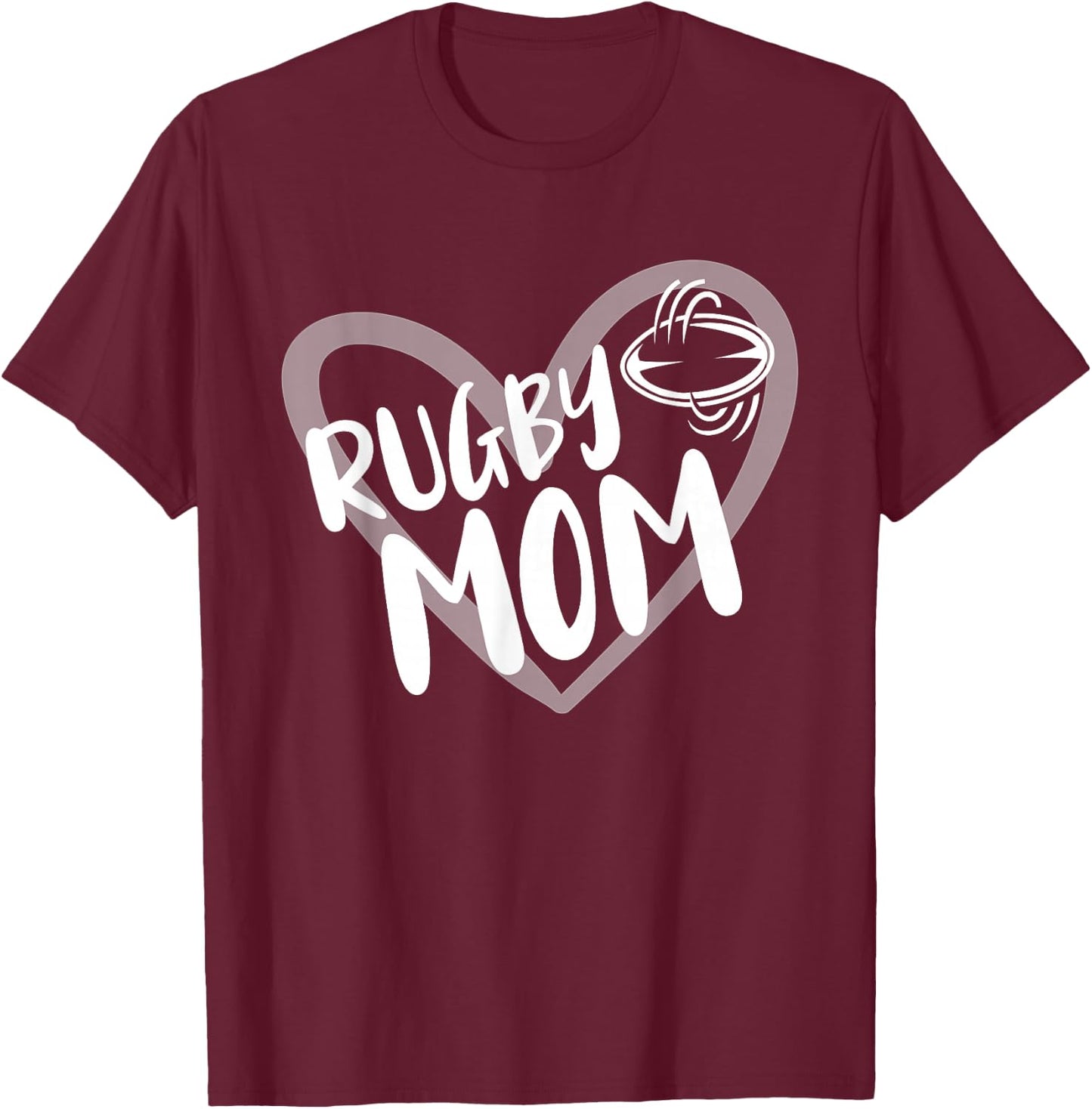 Rugby Mom Heart T-Shirt - T-Shirt | Maroon