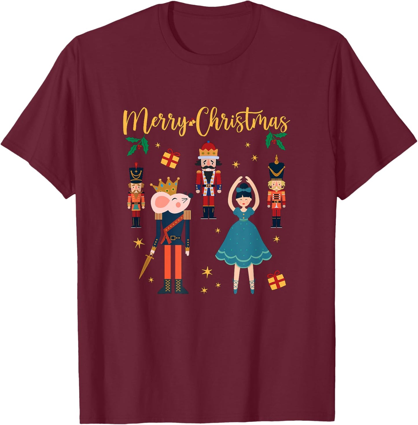 Matching Family Nutcracker Ballet Pajama Christmas Clara T-Shirt - T-Shirt | Maroon