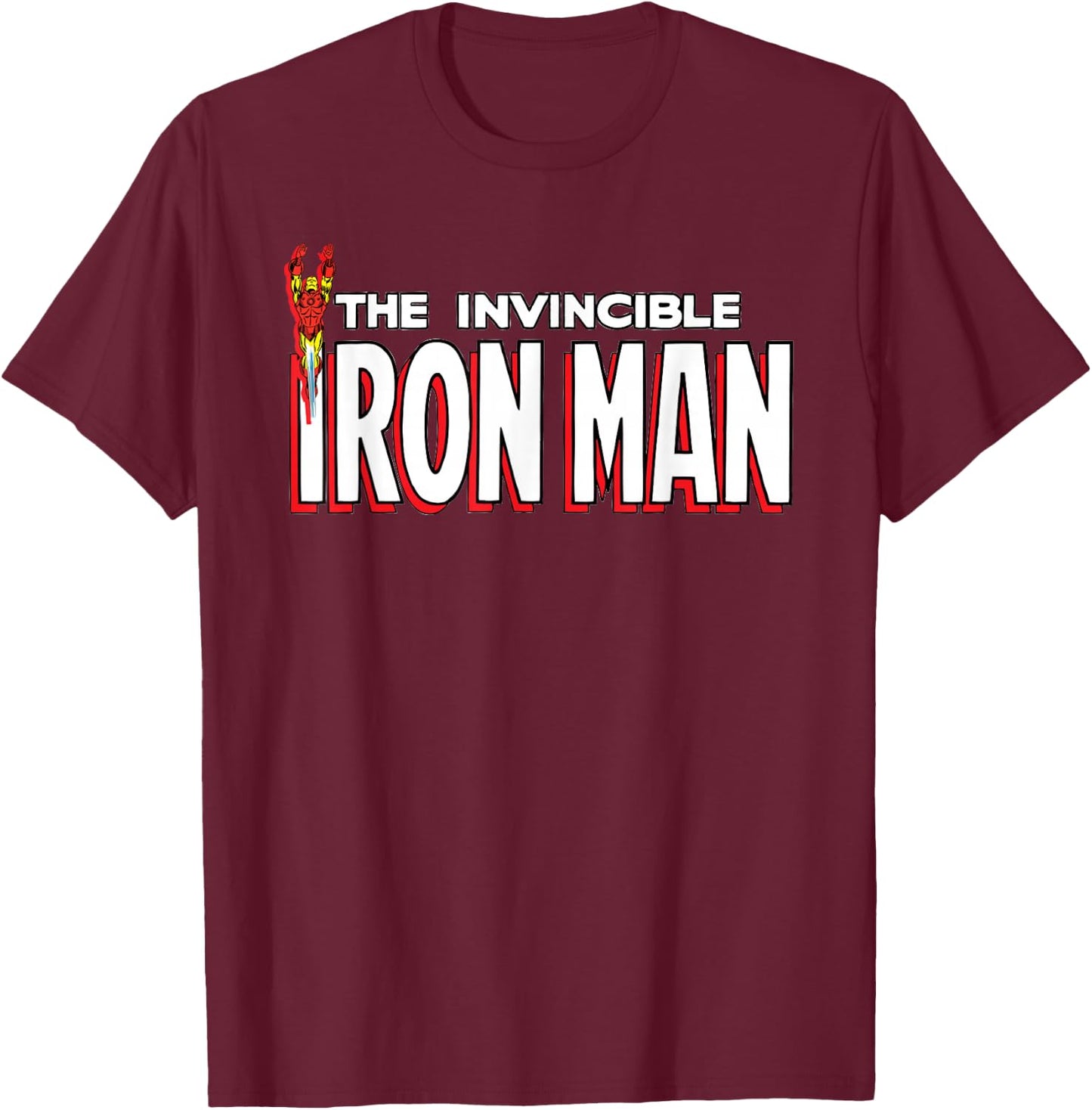 Marvel The Invincible Iron Man Retro Comic Book T-Shirt - T-Shirt | Maroon