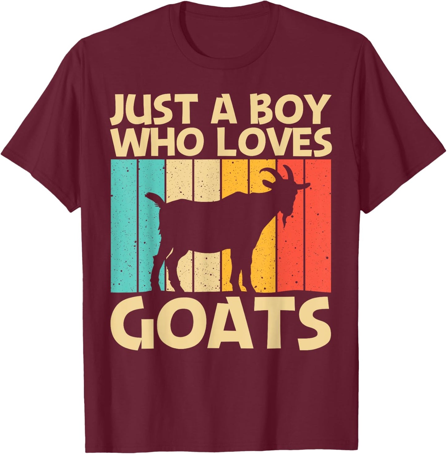 Cool Goat Design For Boys Kids Goat Farmer Farming Lovers T-Shirt - T-Shirt | Maroon