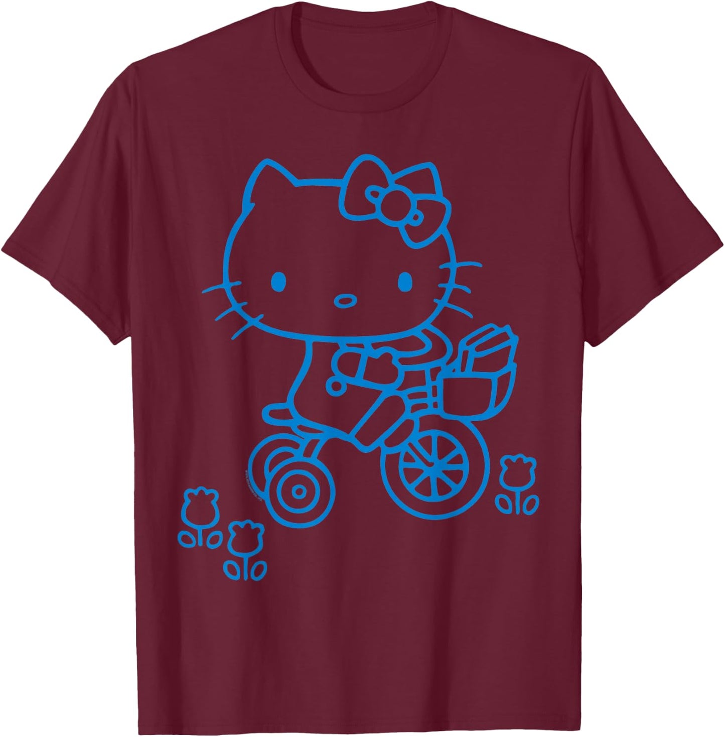 Hello Kitty Retro Bike Ride Shirt T-Shirt - T-Shirt | Maroon