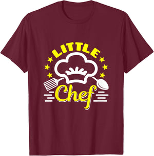 Little Chef Cooking Cook Cute Girl Boy Toddler T-Shirt - T-Shirt | Maroon