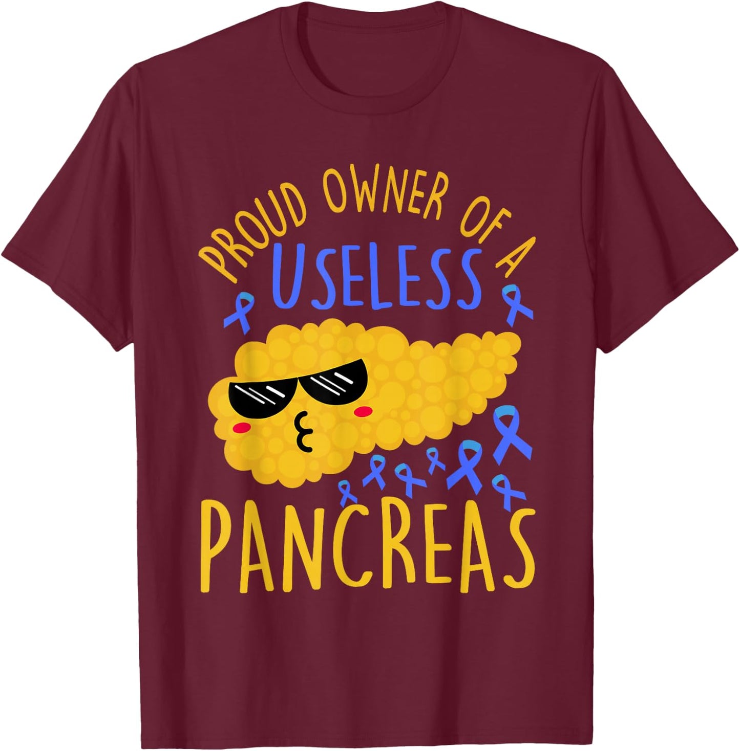 Type 1 Diabetes Awareness Funny T1D Diabetes Warrior Kids T-Shirt - T-Shirt | Maroon