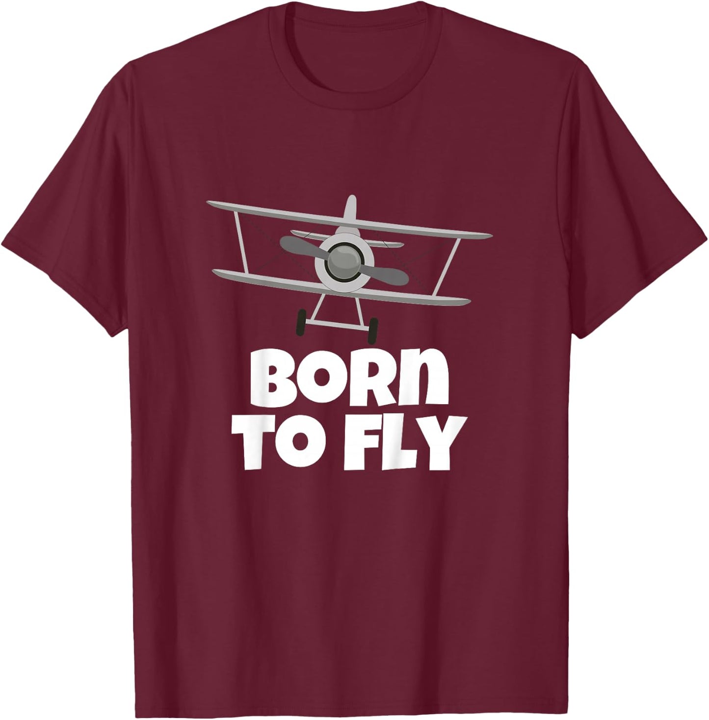 Born to Fly Airplane Pilot T-Shirt - T-Shirt | Maroon