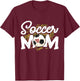 Soccer Mom Cute Novelty Leopard Heart Mother's Day T-Shirt - T-Shirt | Maroon