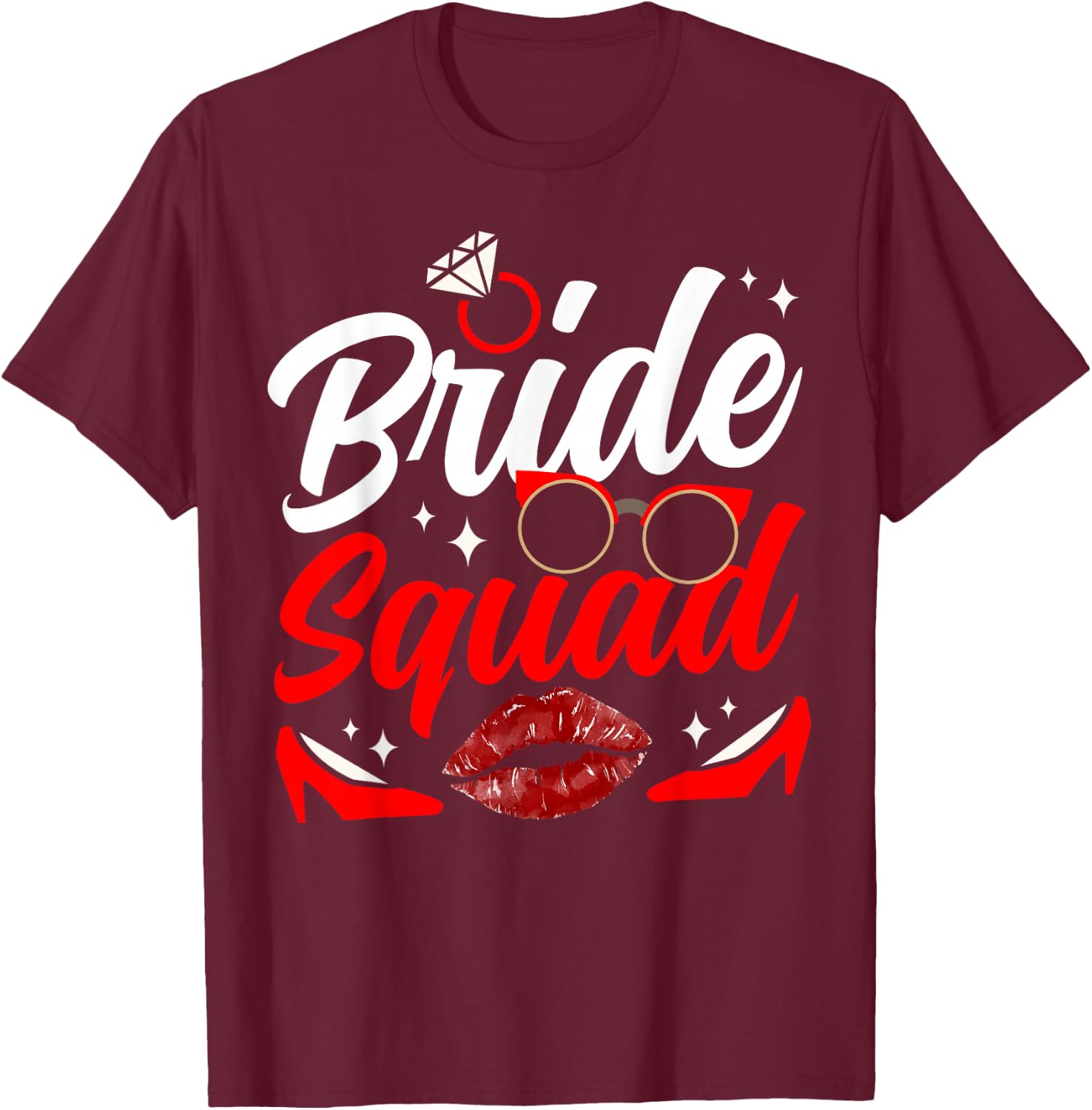 Bride Squad Bachelorette Wedding Party Cute T-Shirt - T-Shirt | Maroon