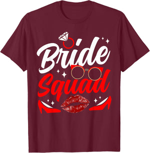 Bride Squad Bachelorette Wedding Party Cute T-Shirt - T-Shirt | Maroon