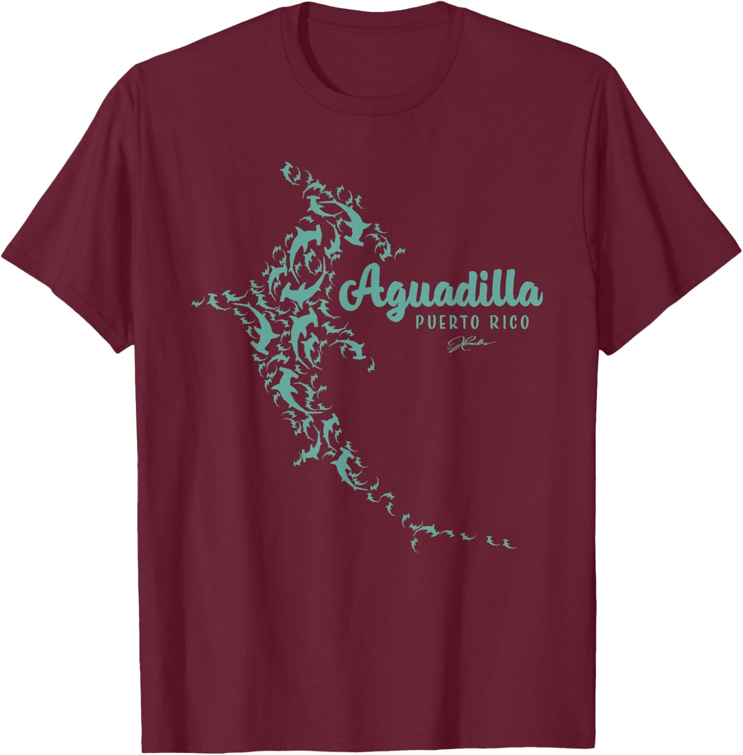 JCombs: Aguadilla, Puerto Rico, Hammerhead Shark, Beach Women Kids T-Shirt - T-Shirt | Maroon