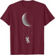 Moon Swing - Stars Galaxy Astronaut Universe Space T-Shirt - T-Shirt | Maroon