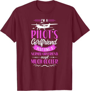 Airplane Pilot Vintage I'M A Pilot'S Girlfriend Just Like A T-Shirt - T-Shirt | Maroon