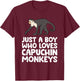 Just a Boy Who Loves Capuchin Monkeys T-Shirt - T-Shirt | Maroon