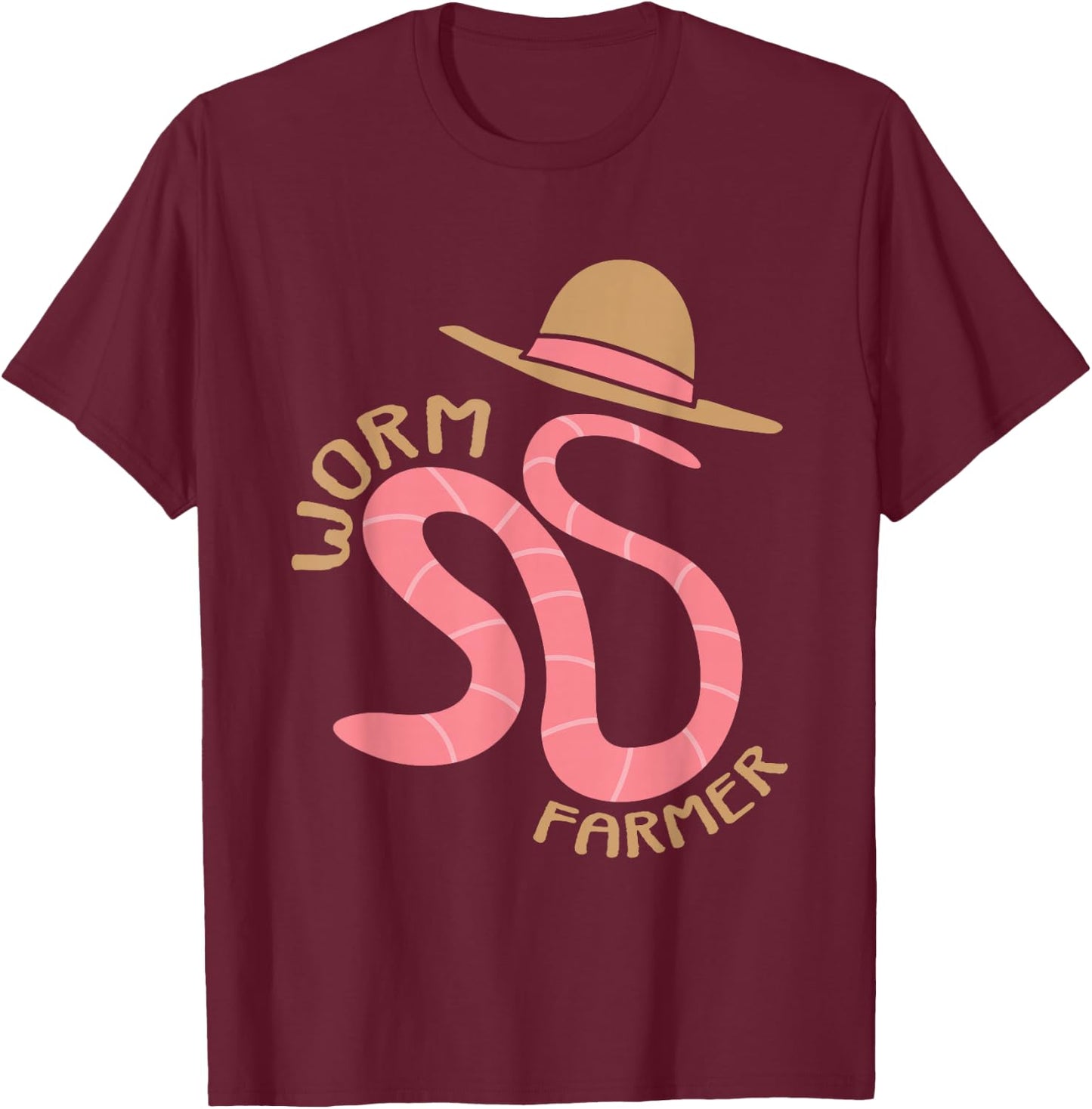 Worm Farmer Funny Vermiculture Gardening Gift T-Shirt - T-Shirt | Maroon