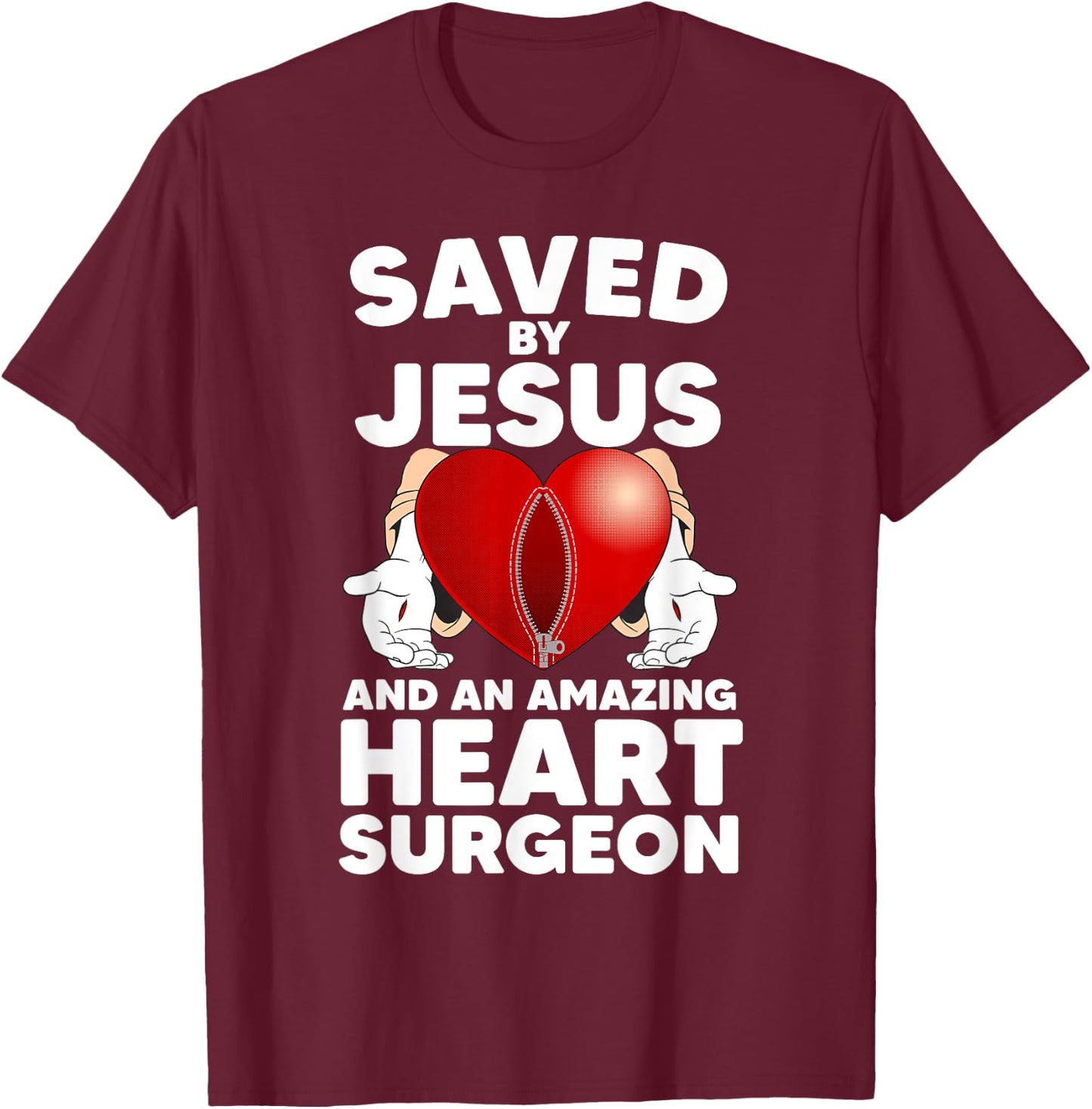 Funny Open Heart Surgery Design Women Heart Patients T-Shirt - T-Shirt | Maroon