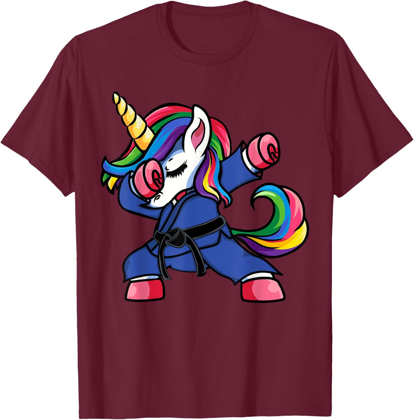 Dabbing Unicorn Brazilian Jiu Jitsu Mom , BJJ Women Girls T-Shirt - T-Shirt | Maroon