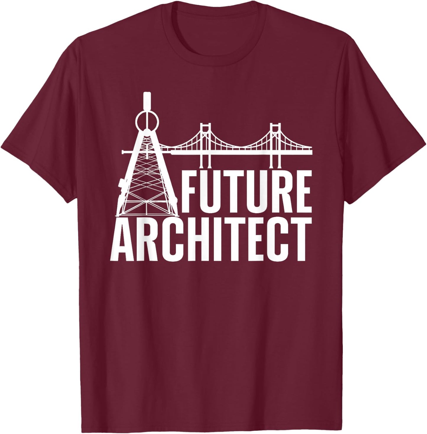 Cool Future Architect Art Boy Girl Kids Architecture Student T-Shirt - T-Shirt | Maroon