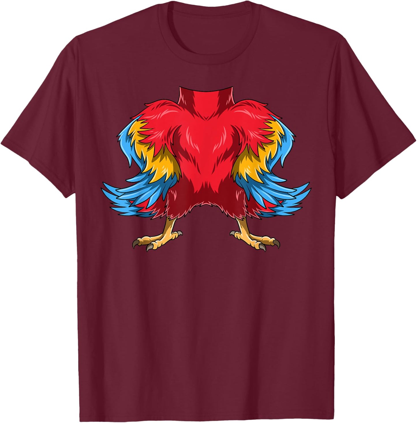 Easy Parrot Costume Parrot Body Headless Parrot Costume T-Shirt - T-Shirt | Maroon
