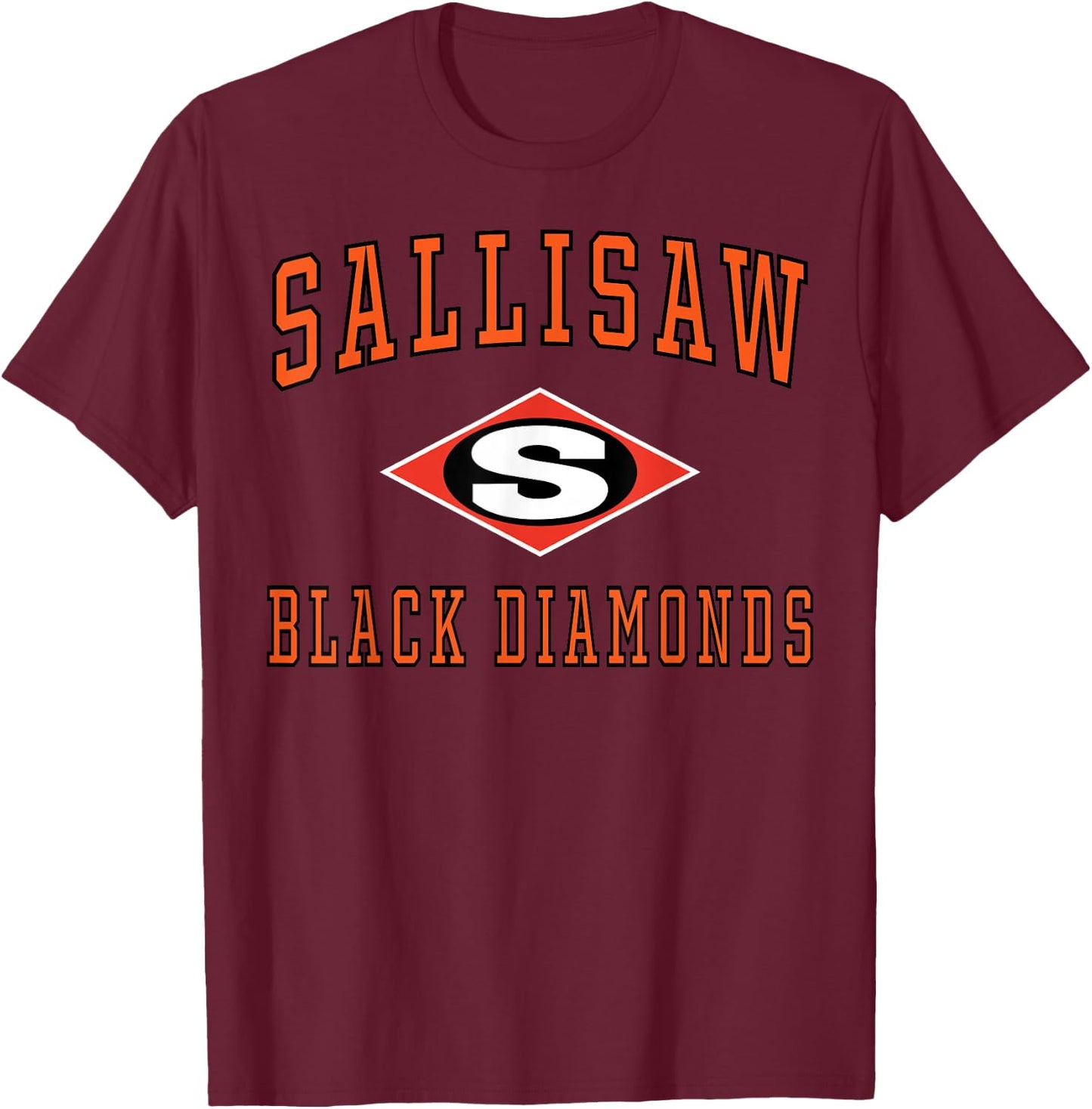 Sallisaw High School Black Diamonds C1 T-Shirt - T-Shirt | Maroon