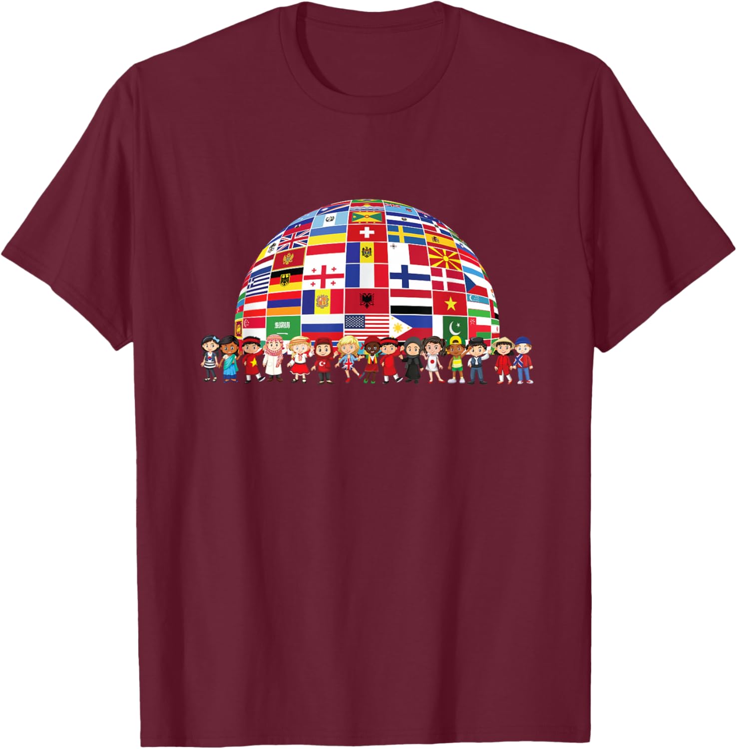 Cultural Diversity Kids Around The Globe Cultural Diversity T-Shirt - T-Shirt | Maroon