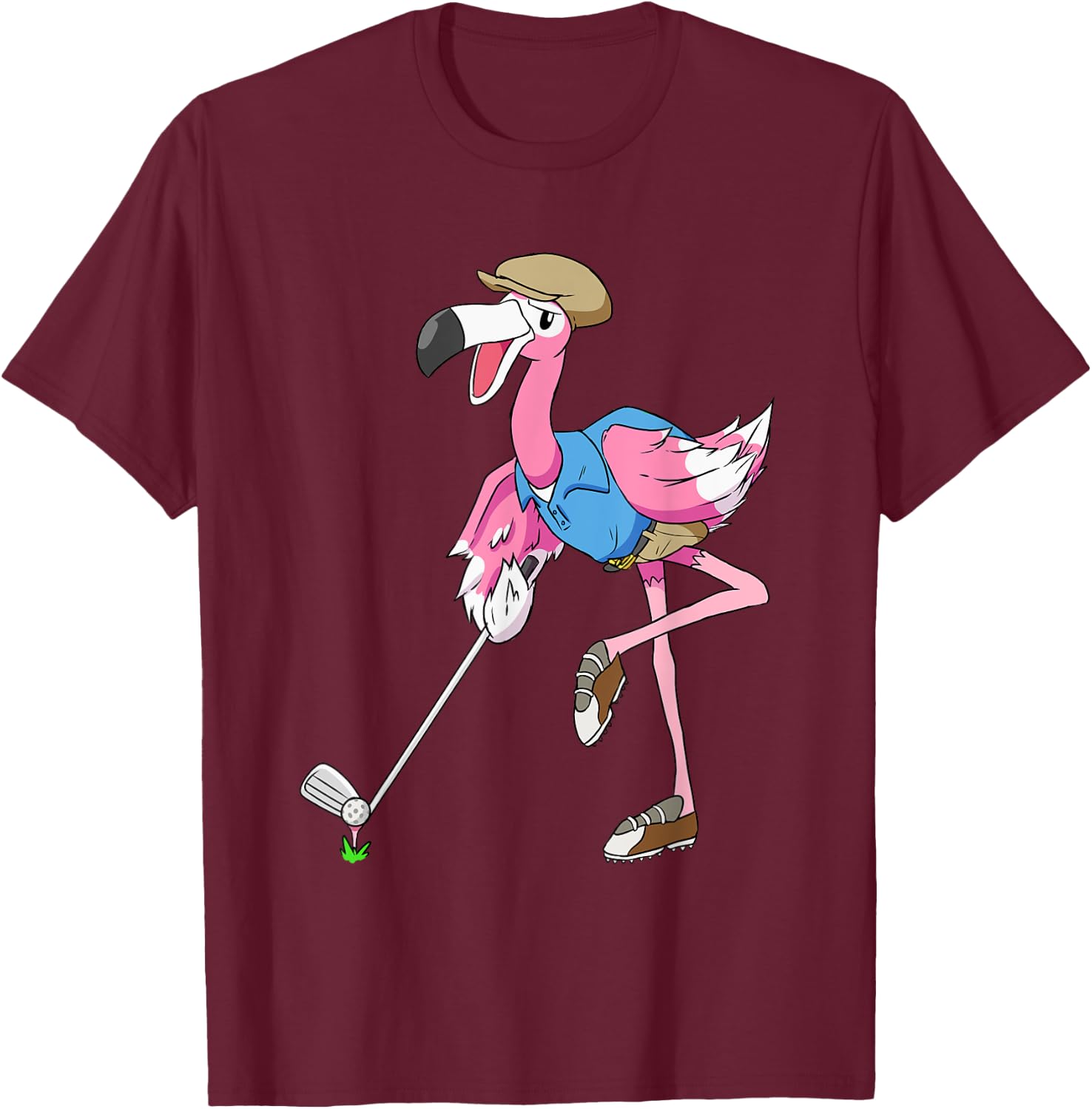 Flamingo Golf Vacation Shirt Funny Golfing Club T-Shirt - T-Shirt | Maroon