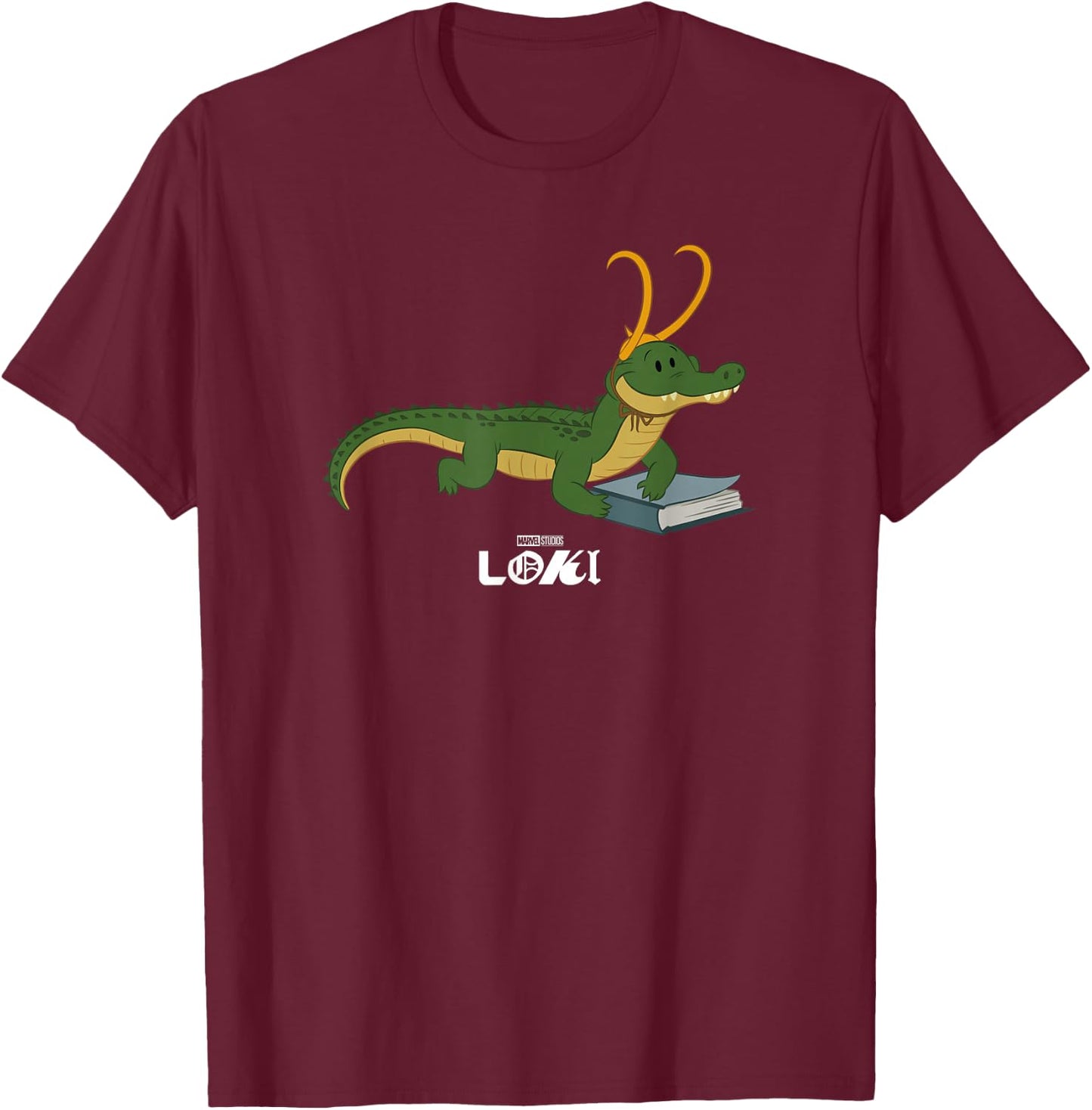 Marvel Loki Alligator Loki Variant Book Reader T-Shirt - T-Shirt | Maroon