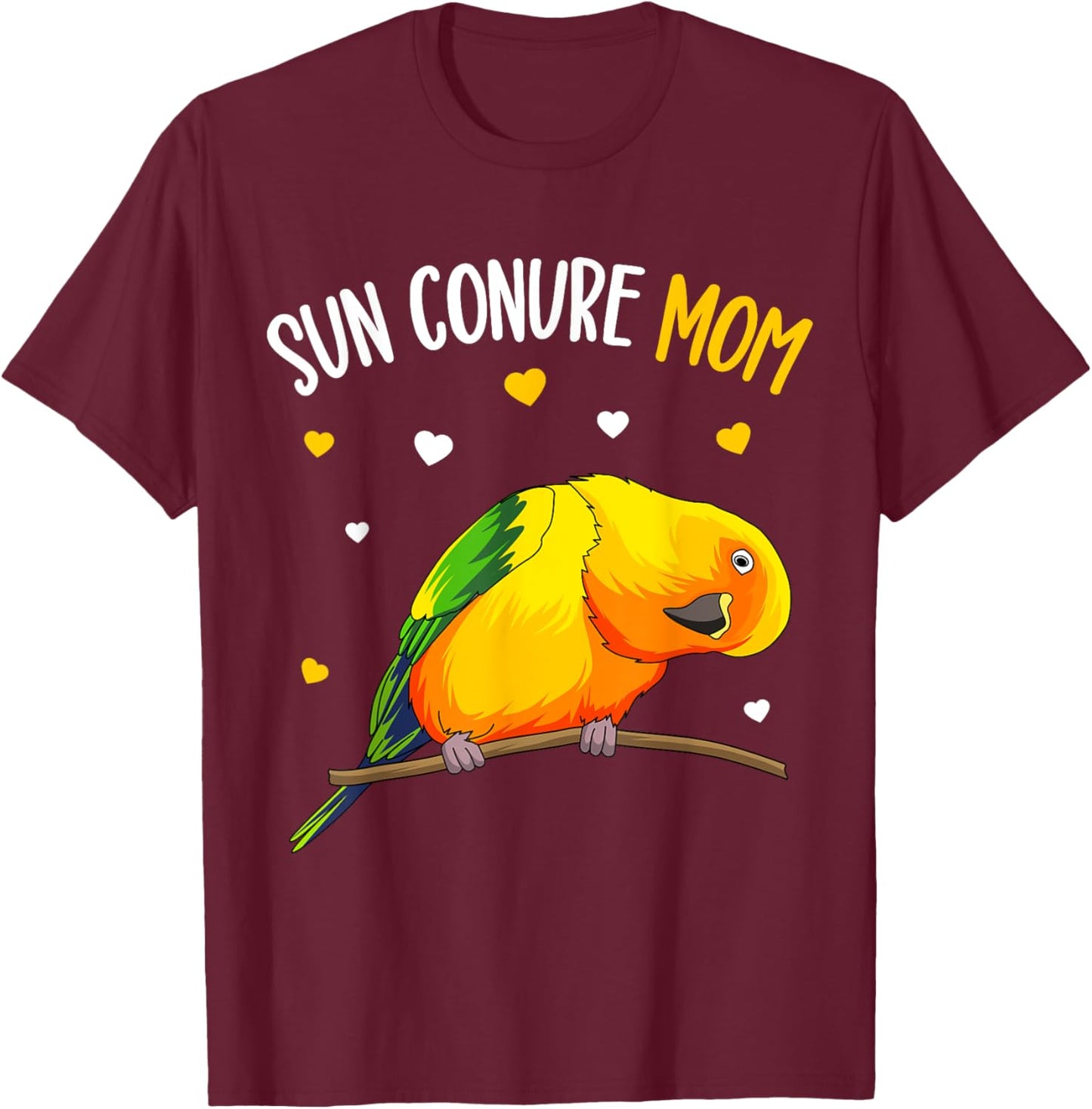 Sun Conure Mom Funny Parrot Bird Lover Women T-Shirt - T-Shirt | Maroon