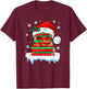 Librarian Book Santa Hat Reader Snow Pajamas Christmas T-Shirt - T-Shirt | Maroon