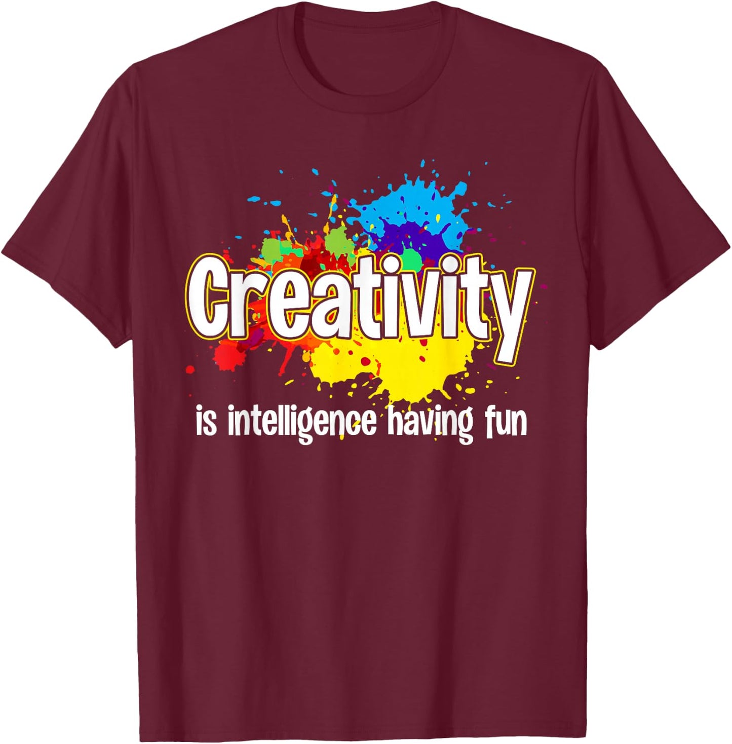 Cute Creativity Art Women Creative Drawing Teacher T-Shirt - T-Shirt | Maroon
