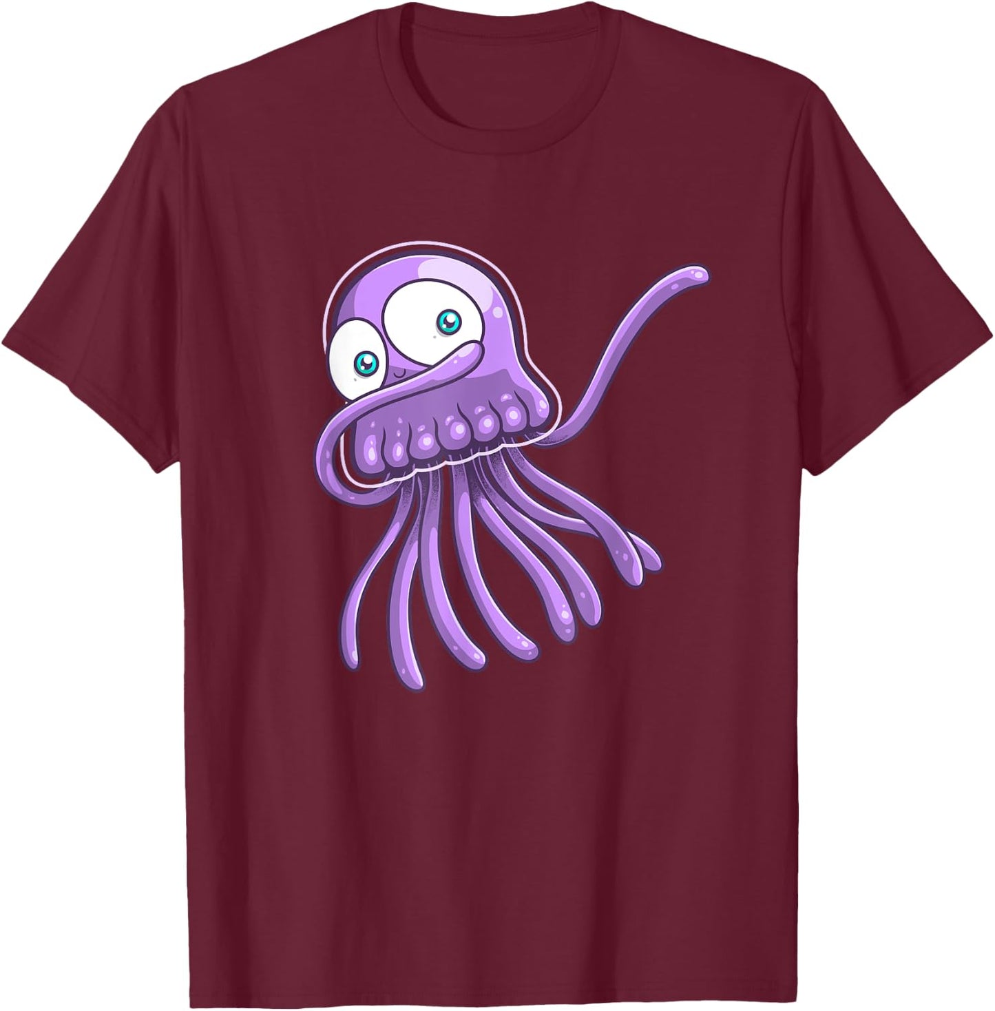 Funny Jellyfish Design For Kids Dab Dance Dabbing Jellyfish T-Shirt - T-Shirt | Maroon