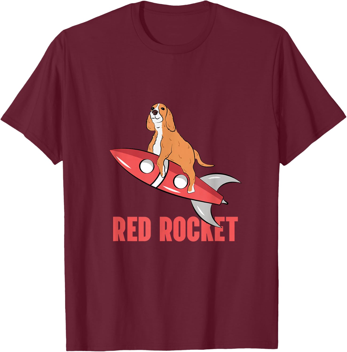 Red Rocket Dog Funny Thank You Meme T-Shirt - T-Shirt | Maroon