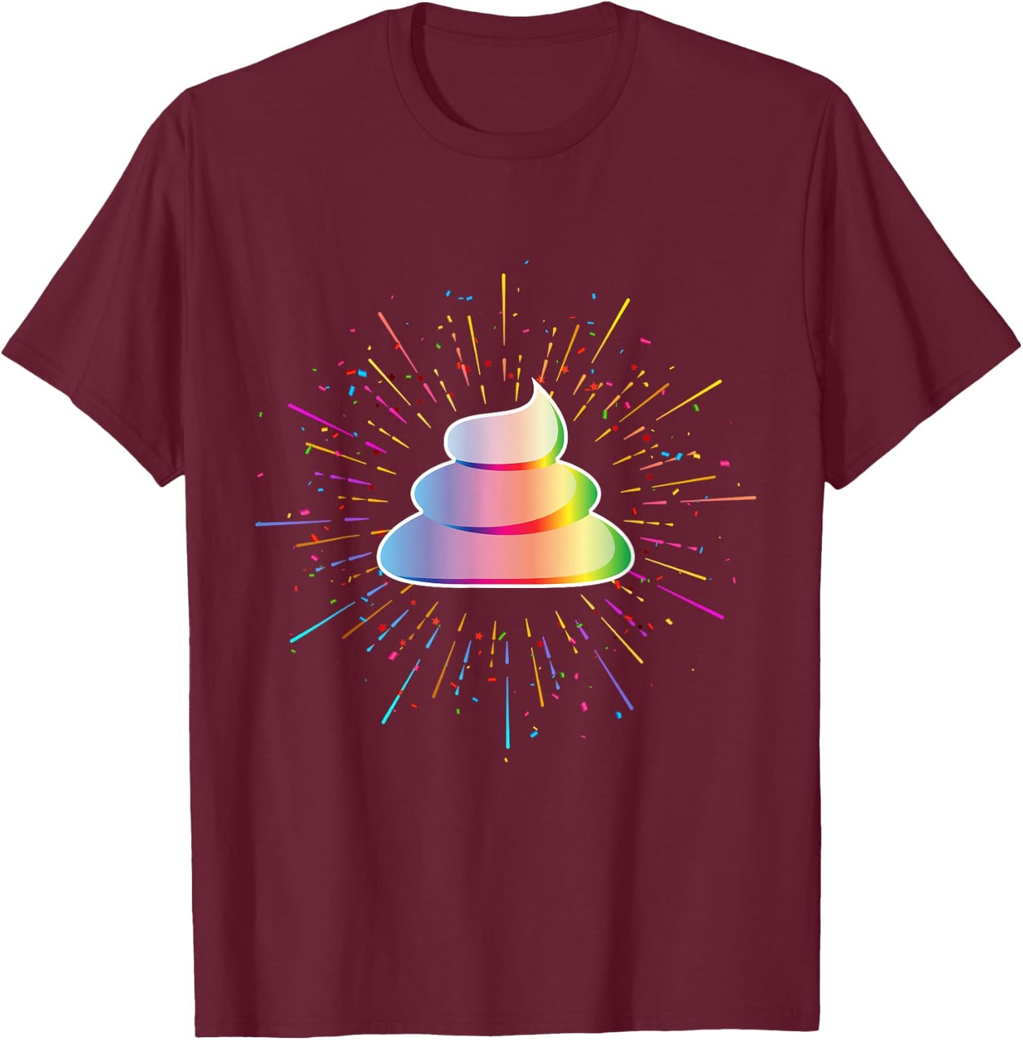 Rainbow Poop Emoticon Costume Halloween T-Shirt - T-Shirt | Maroon