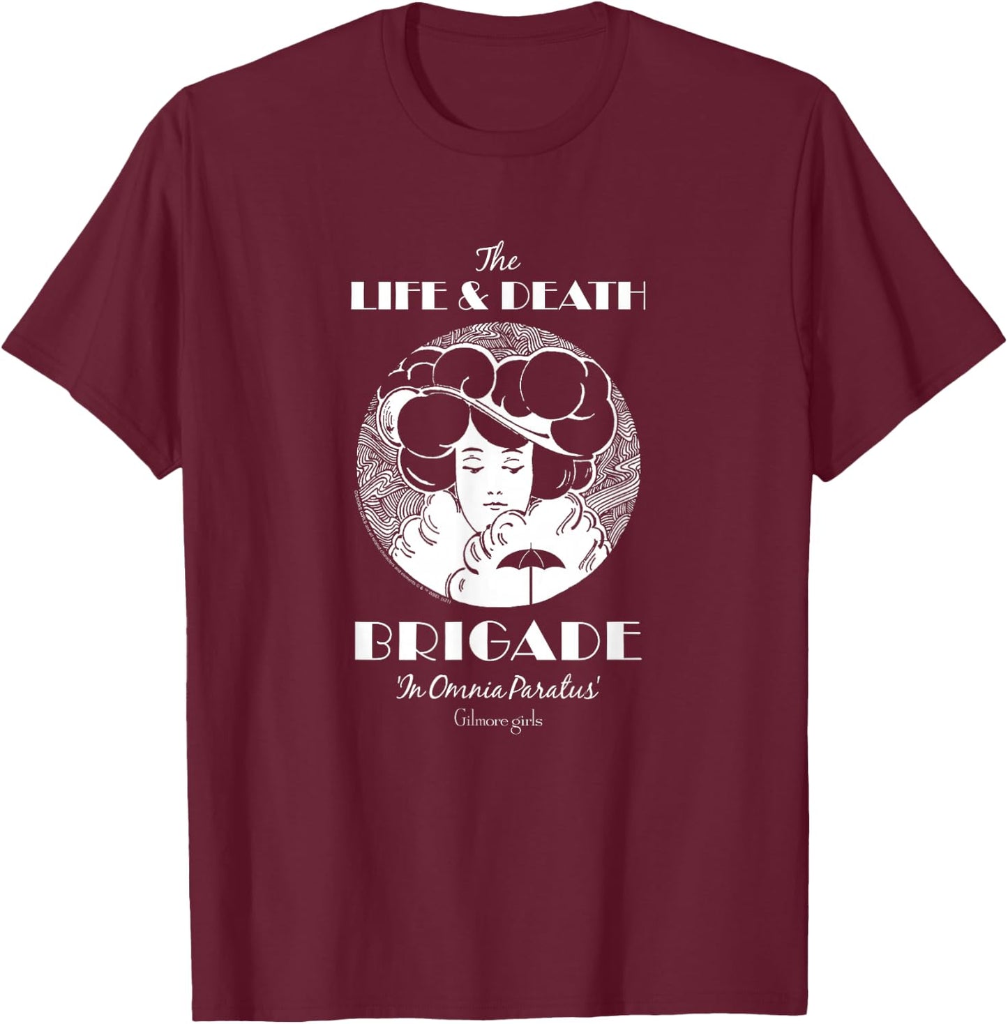 Gilmore Girls Life and Death Brigade Logo TV Show T-Shirt - T-Shirt | Maroon