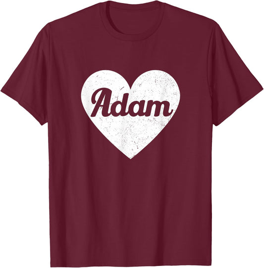 I Heart Adam - First Names And Hearts, I Love Adam T-Shirt - T-Shirt | Maroon