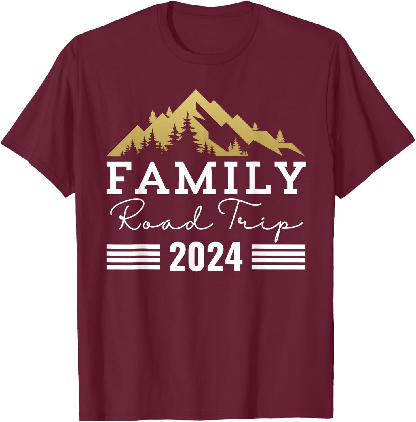 Family Road Trip 2024 RV Camping Summer Vacation Matching T-Shirt - T-Shirt | Maroon