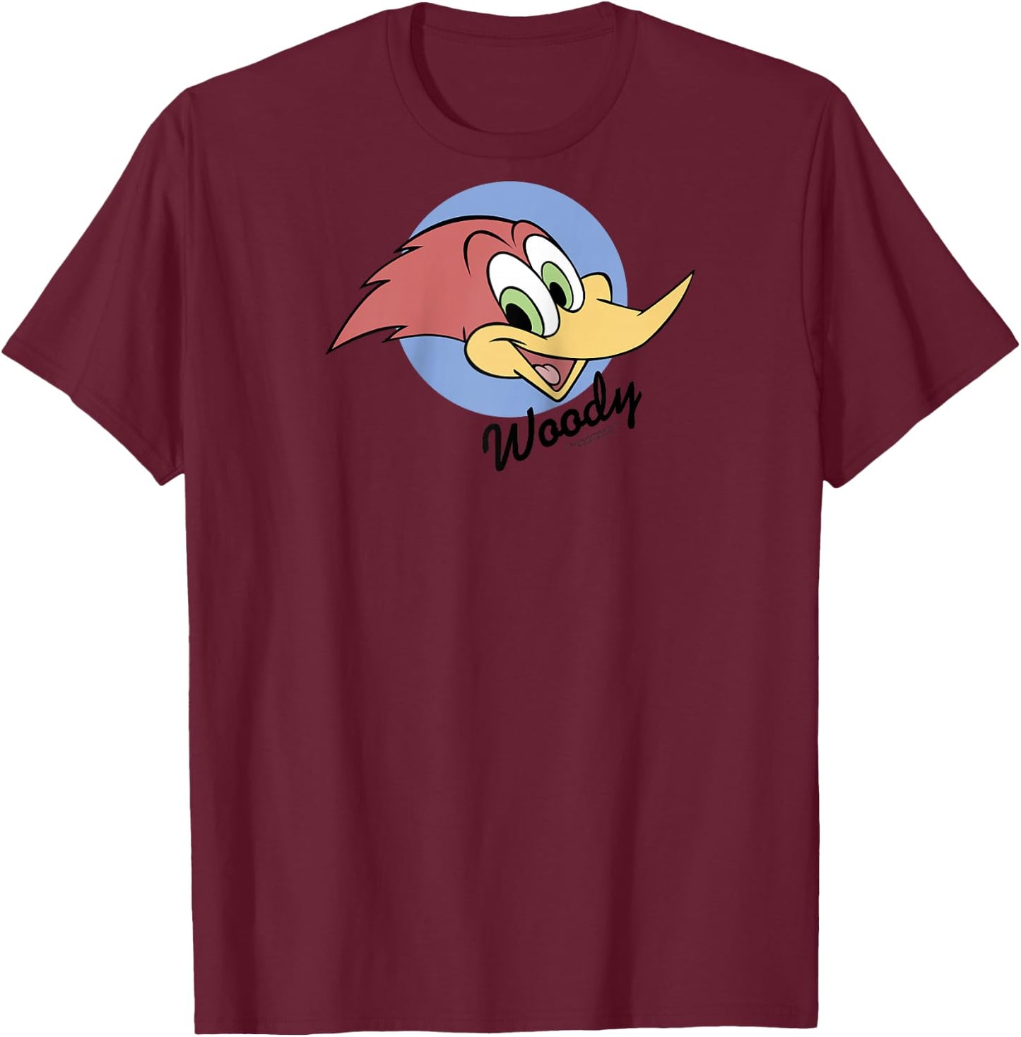 Woody Woodpecker Face Circle Logo Raglan Baseball T-Shirt - T-Shirt | Maroon
