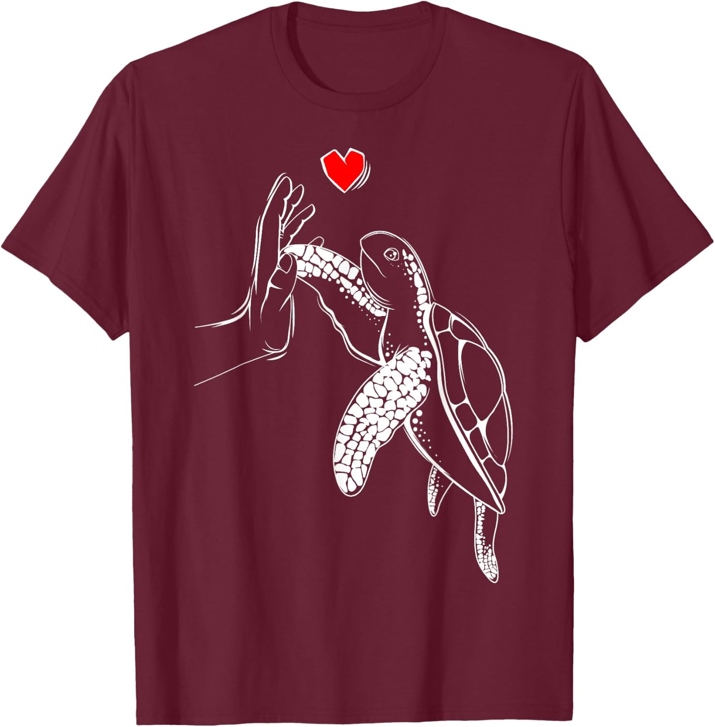 Turtles Love Children Girls Ladies Turtle T-Shirt - T-Shirt | Maroon