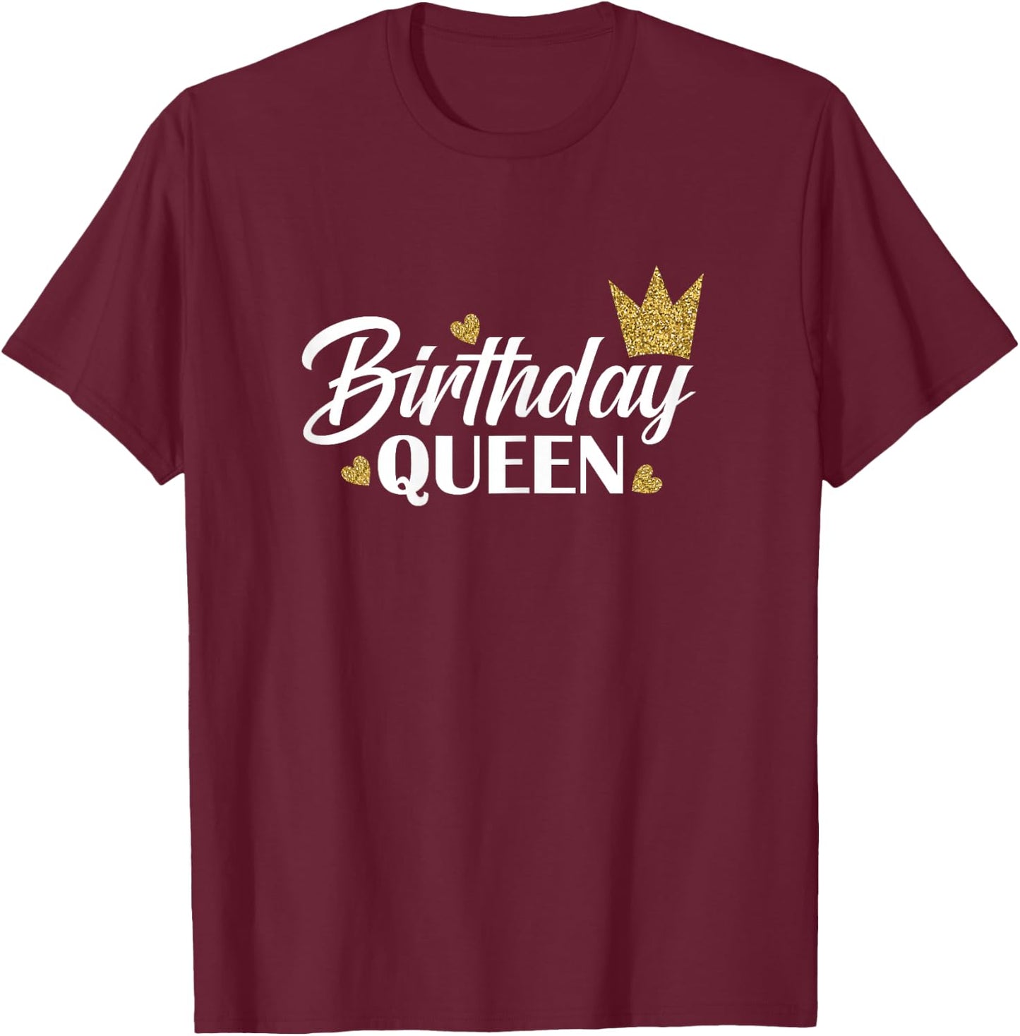 Birthday Queen , Black, Female X-Small T-Shirt - T-Shirt | Maroon