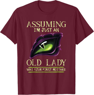 Assuming I'm Just An Old Lady Was Your First Mistake Dragon T-Shirt - T-Shirt | Maroon