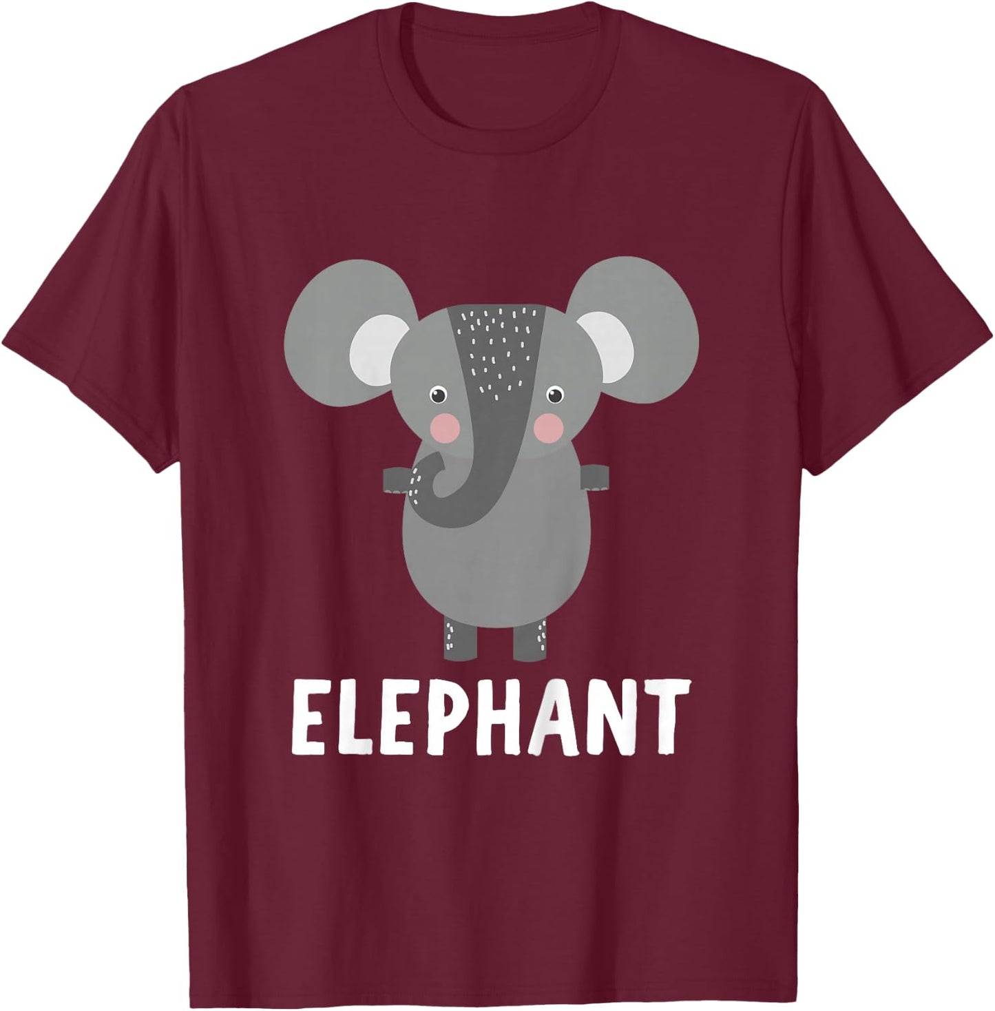 Elephant Shirt For Boys Or Girls | Cute Elephant Gift T-Shirt - T-Shirt | Maroon