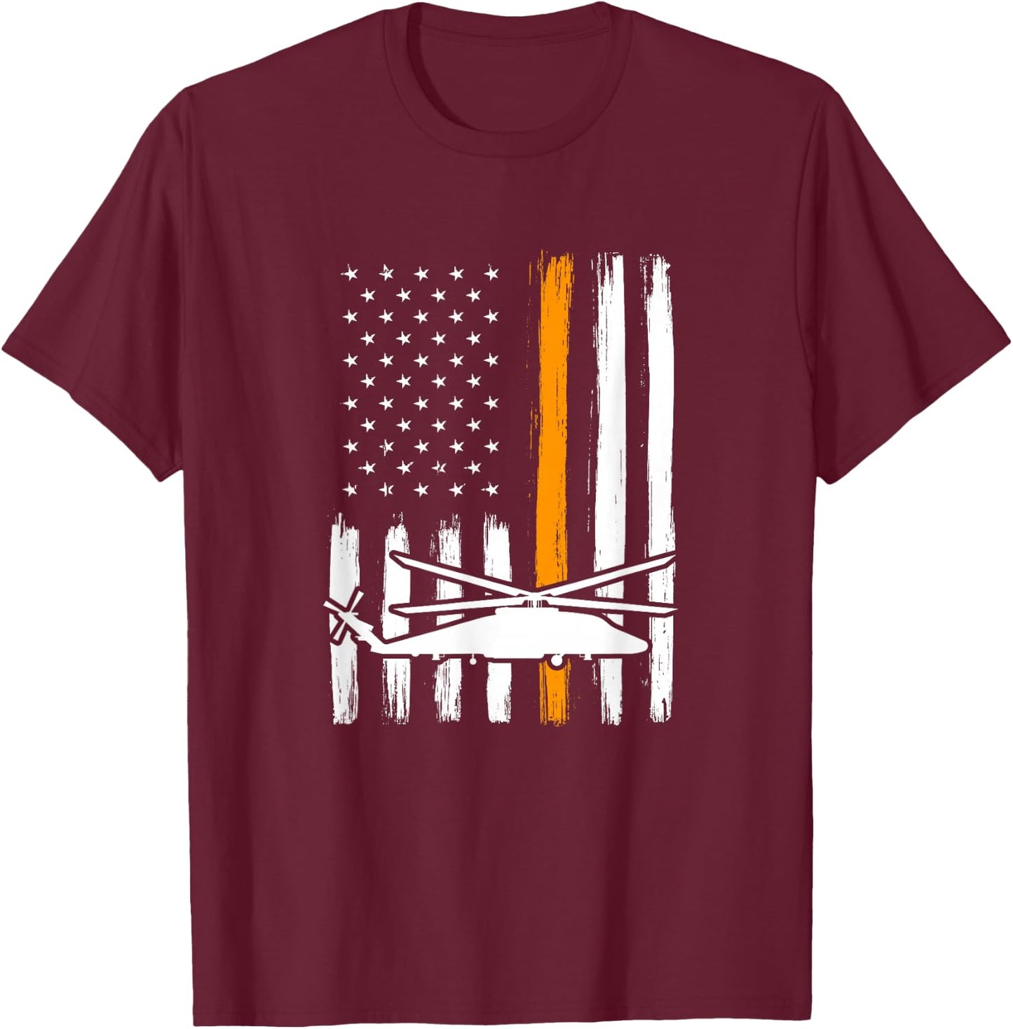 Thin Orange Line Search And Rescue - Retired Coast Guard T-Shirt - T-Shirt | Maroon