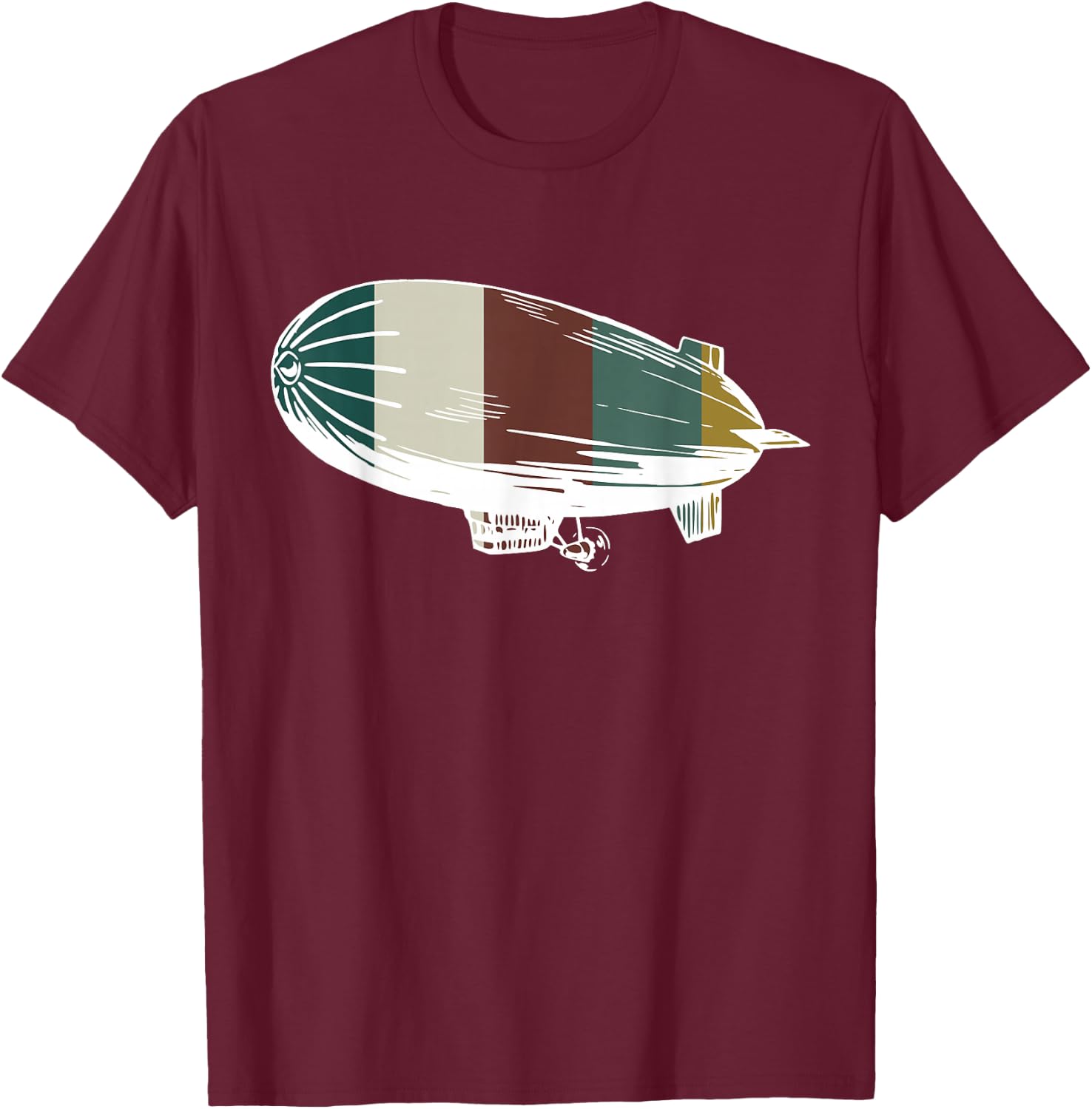 Retro Airship - Vintage Blimp / Zeppelin for Aircraft Lovers T-Shirt - T-Shirt | Maroon