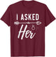 Engaged Couple Wedding Engagement Gift -Adults Black Modern Lace Engagement T-Shirt - T-Shirt | Maroon