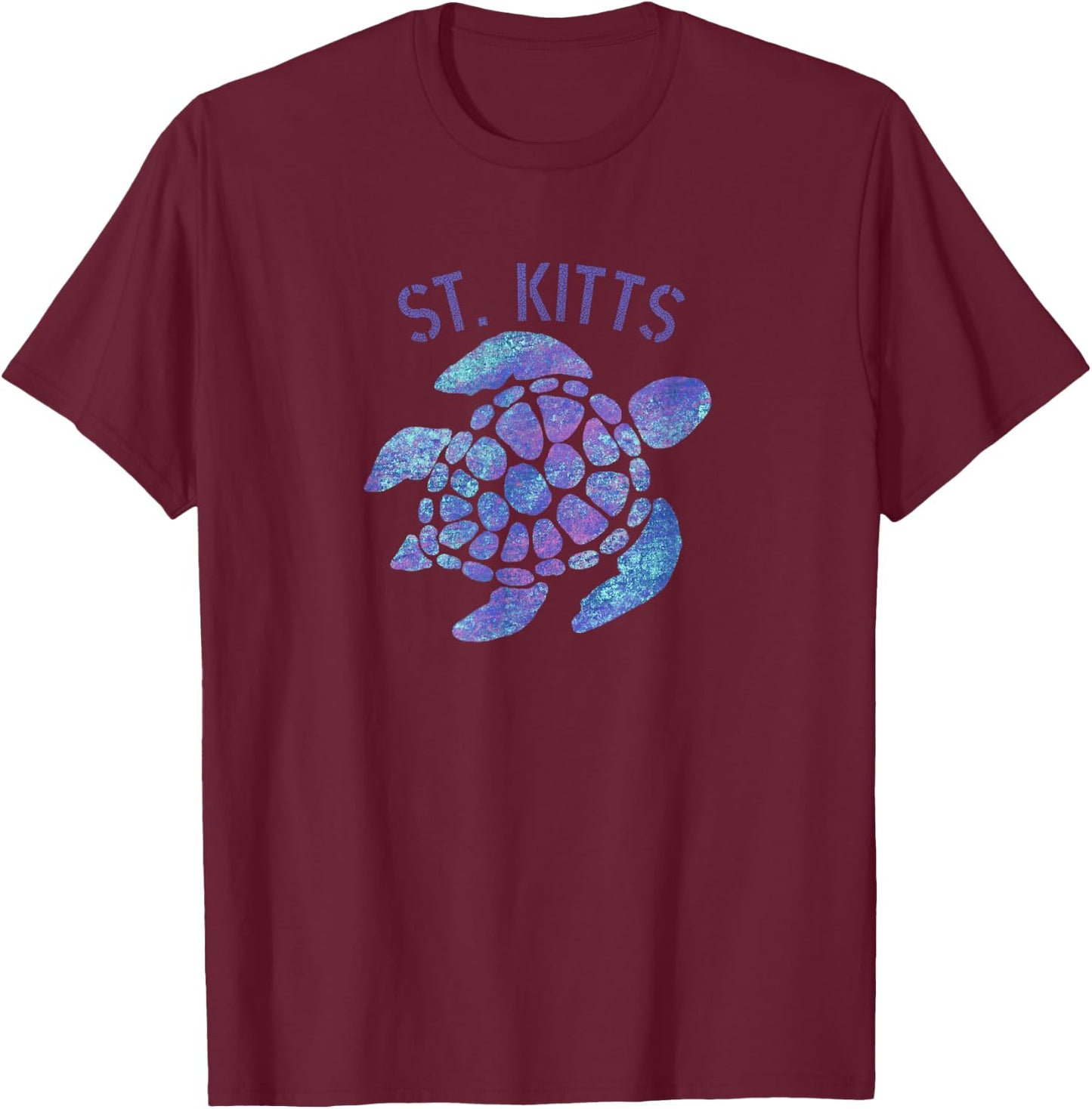 St. Kitts Beach Design / Souvenir Illustration Women Kids T-Shirt - T-Shirt | Maroon