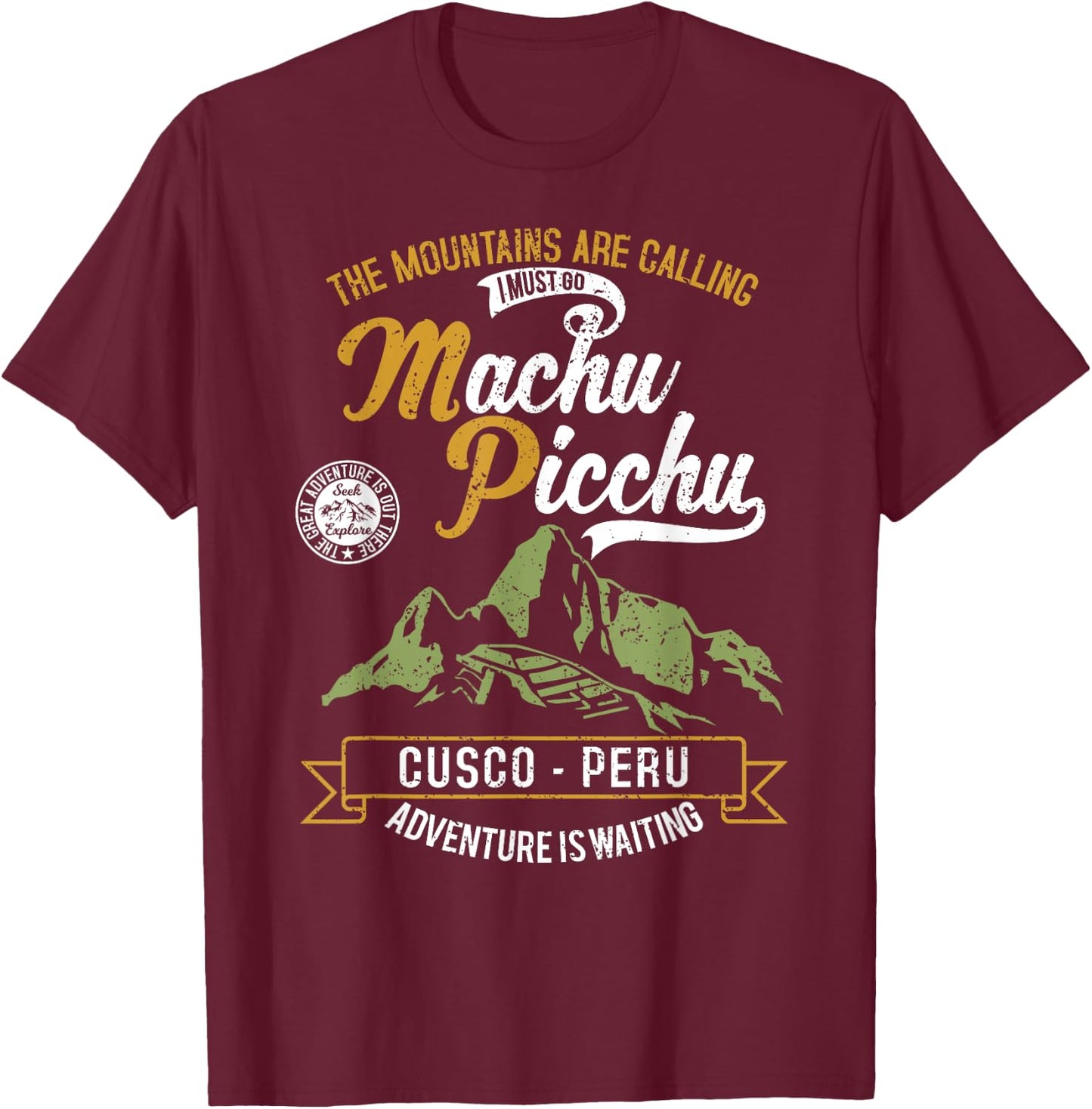 Vintage Peru Shirt Cusco Machu Picchu Llama Jersey Souvenir T-Shirt - T-Shirt | Maroon