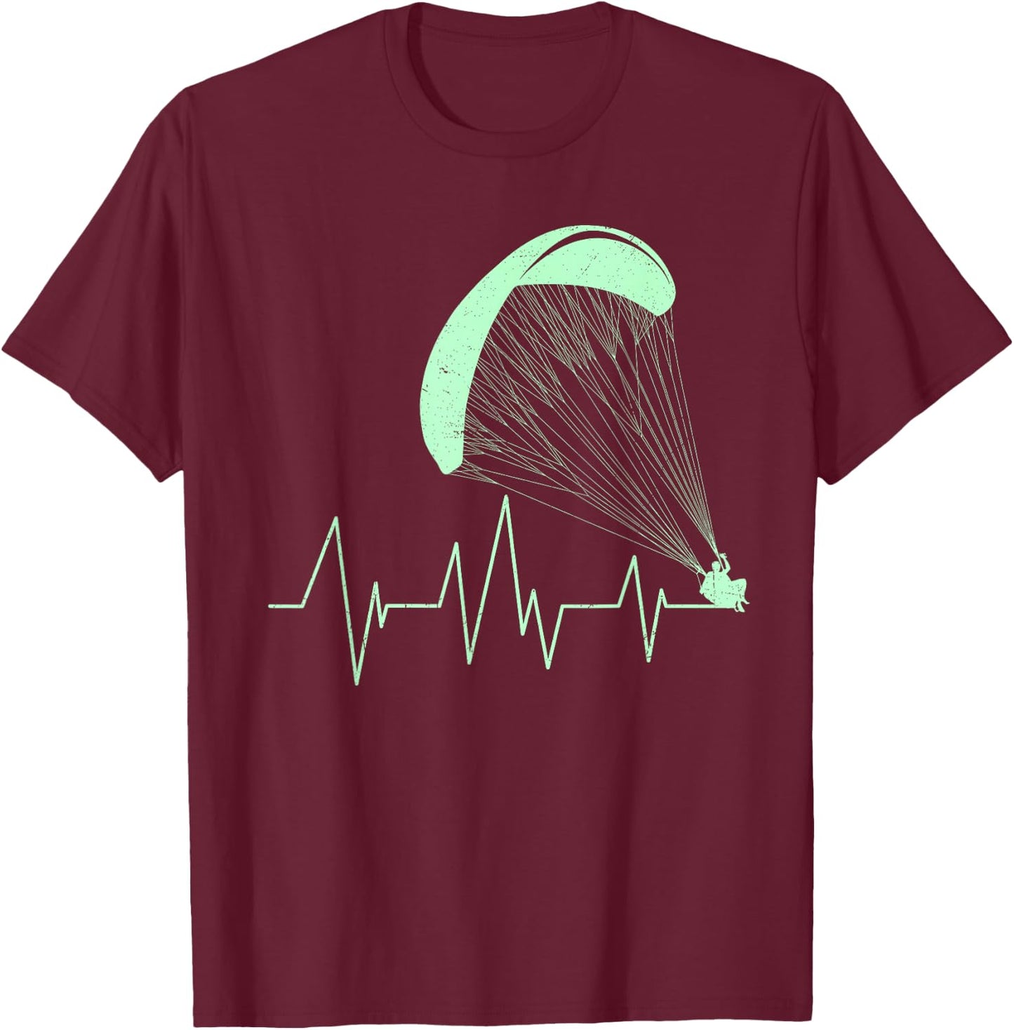 Paraglider Heartbeat Paraglider Heart Paraglider T-Shirt - T-Shirt | Maroon