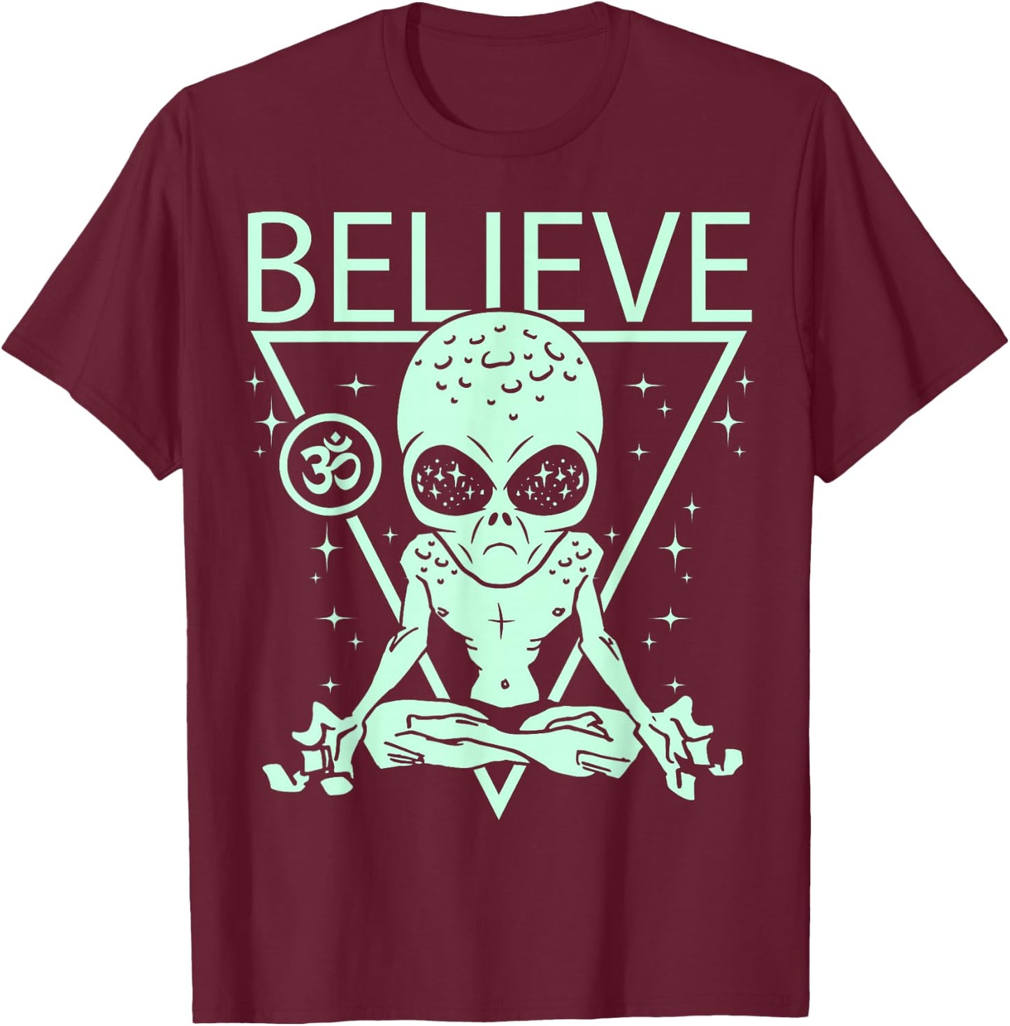 Area 51 Alien Clothing & Aliens Apparel - Believe Alien T-Shirt - T-Shirt | Maroon