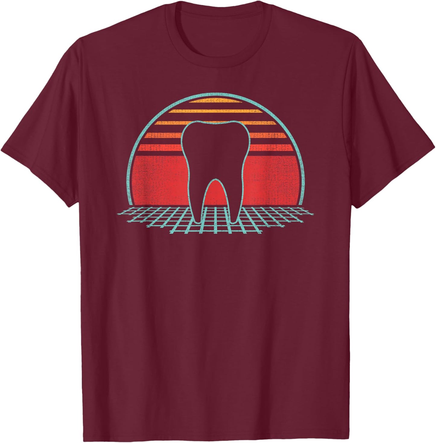 Dentist Retro Tooth Vintage 80s Style Gift T-Shirt - T-Shirt | Maroon