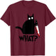 Cat What Funny Black Cat Shirt, Murderous Cat With Knife T-Shirt - T-Shirt | Maroon