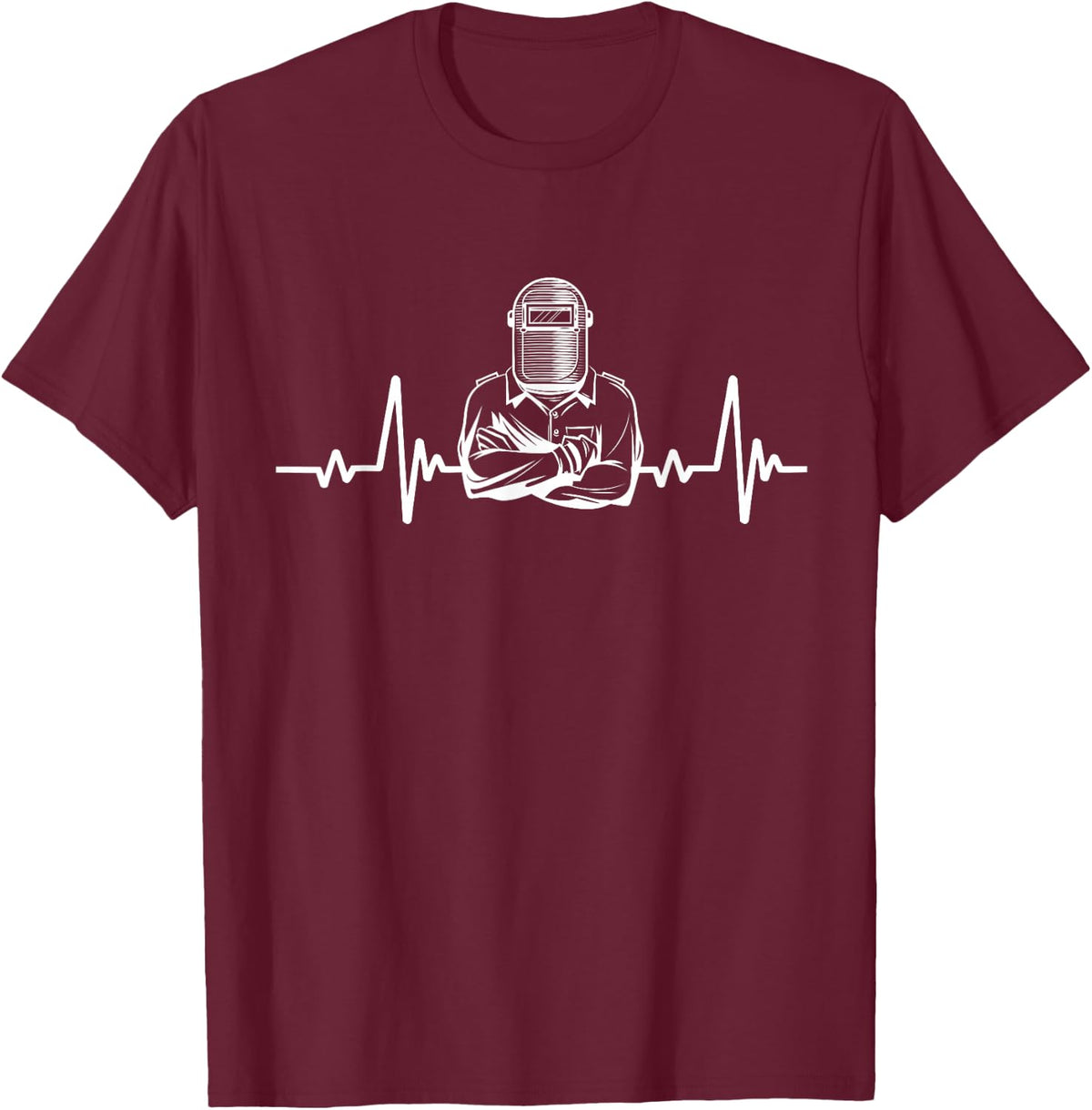 Heartbeat welding heartbeat welder welder motif T-Shirt - T-Shirt | Maroon