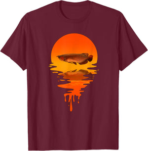 Vintage Retro Style Arowana T-Shirt - T-Shirt | Maroon